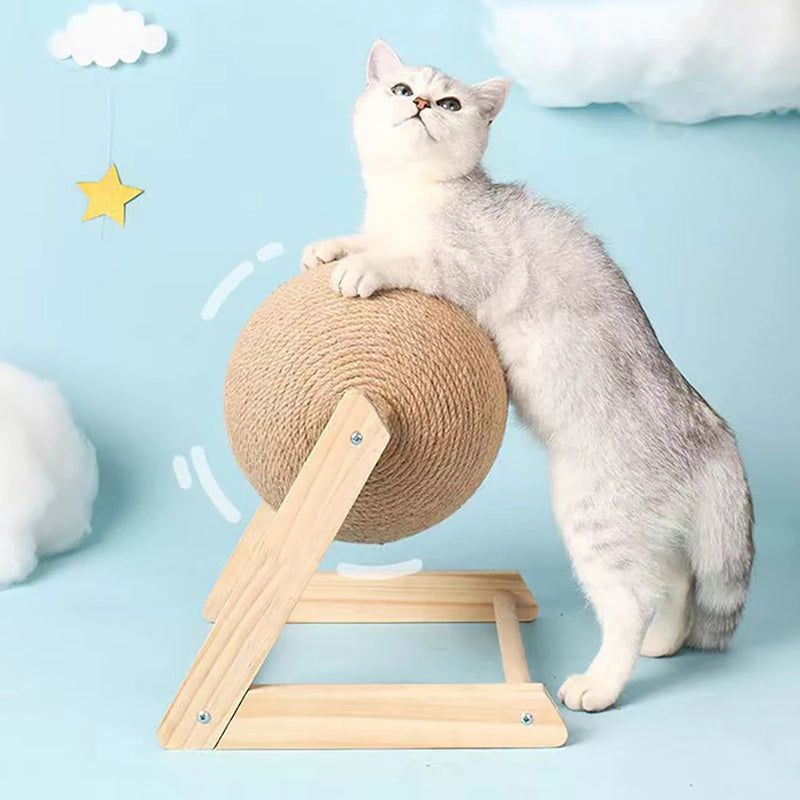 🐾 Brinquedo de Arranhar para Gato – Bola em Sisal com Base Antiderrapante