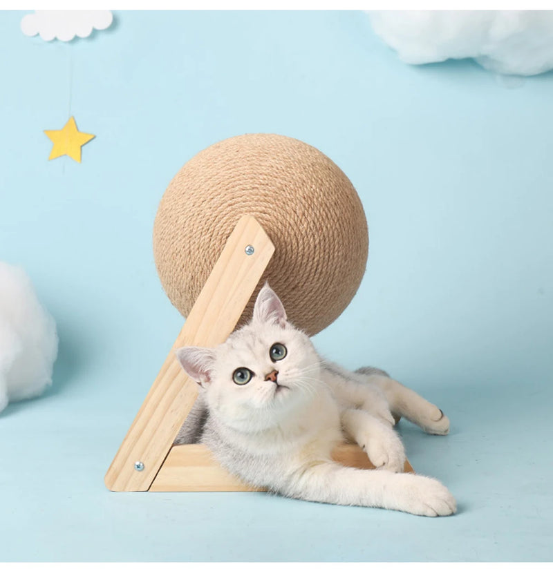 🐾 Brinquedo de Arranhar para Gato – Bola em Sisal com Base Antiderrapante