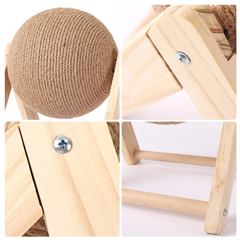 🐾 Brinquedo de Arranhar para Gato – Bola em Sisal com Base Antiderrapante