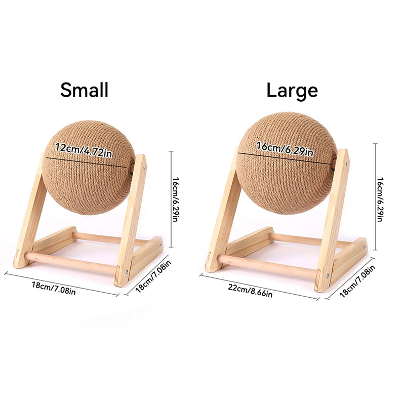 🐾 Brinquedo de Arranhar para Gato – Bola em Sisal com Base Antiderrapante
