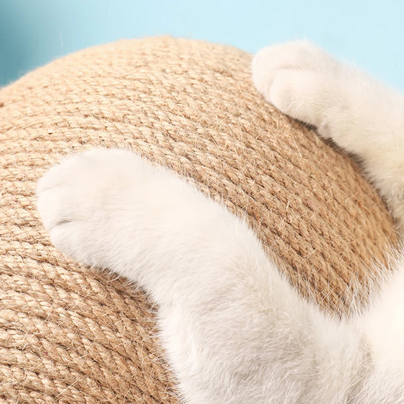 🐾 Brinquedo de Arranhar para Gato – Bola em Sisal com Base Antiderrapante