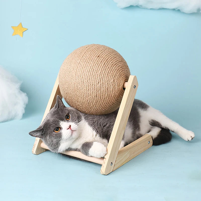🐾 Brinquedo de Arranhar para Gato – Bola em Sisal com Base Antiderrapante