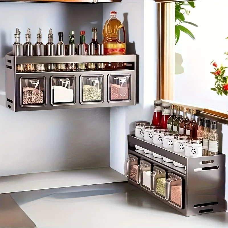 Organizador de Temperos em Aluminio | Sem Perfuração e Fácil de Instalar