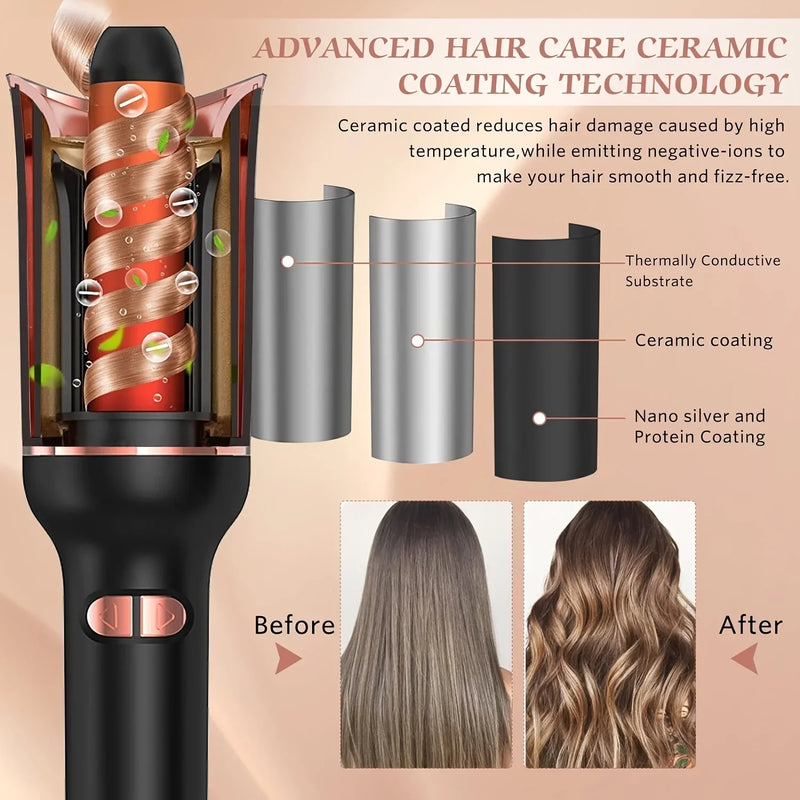 Modelador de Cachos Automático – Babyliss de Cerâmica, Rotativo, Air Curler, Varinha de Estilo, Máquina Mágica de Cachos