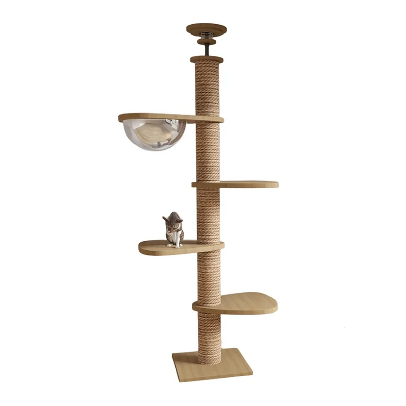 🐾 Árvore de Gato Ajustável do Chão ao Teto – Torre Multi-Níveis com Arranhadores e Rede de Descanso