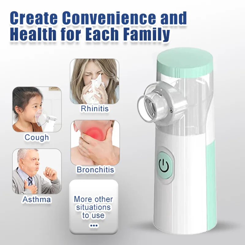 Nebulizador Portátil Silencioso Mesh – Inalador para Asma e Cuidados Respiratórios