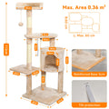 🐾 Árvore de Gato 112 cm – Torre Arranhador com Plataformas e Cama Confortável