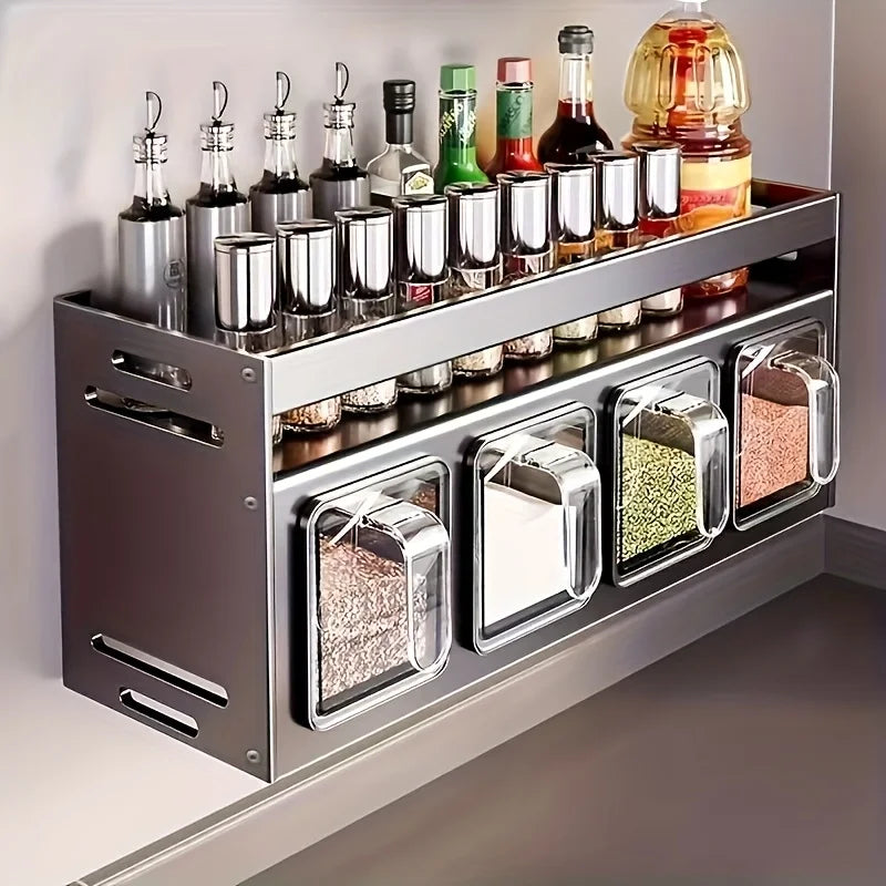 Organizador de Temperos em Aluminio | Sem Perfuração e Fácil de Instalar