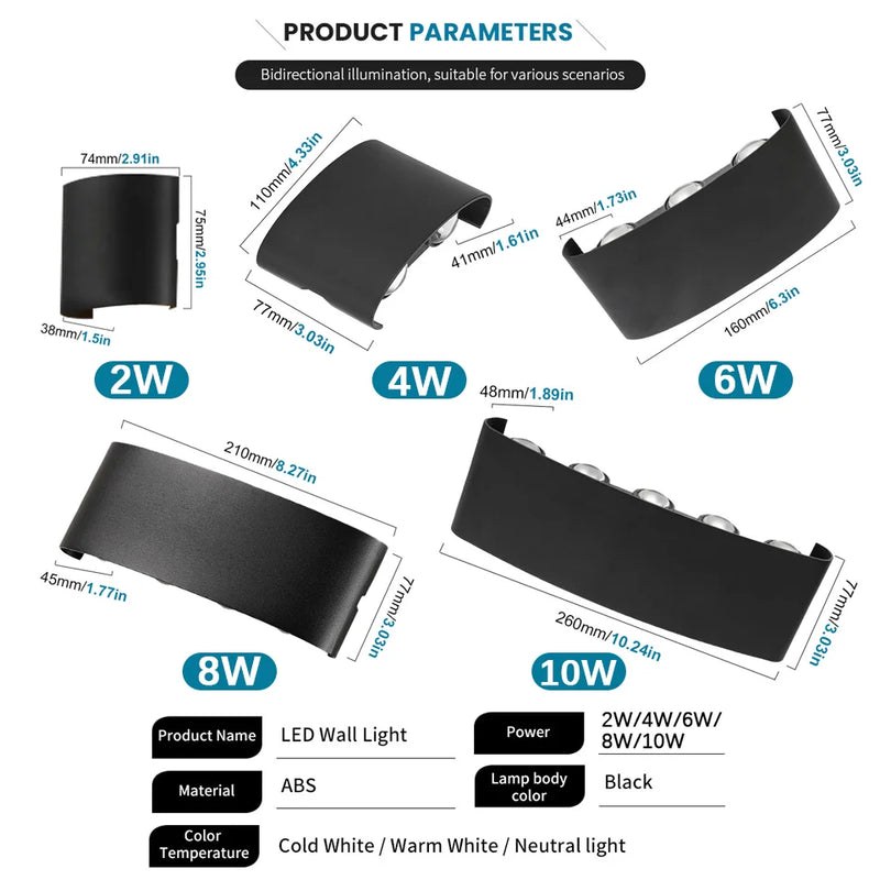 Aplique de Parede Externa em LED Á prova d'água
