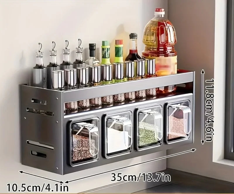 Organizador de Temperos em Aluminio | Sem Perfuração e Fácil de Instalar