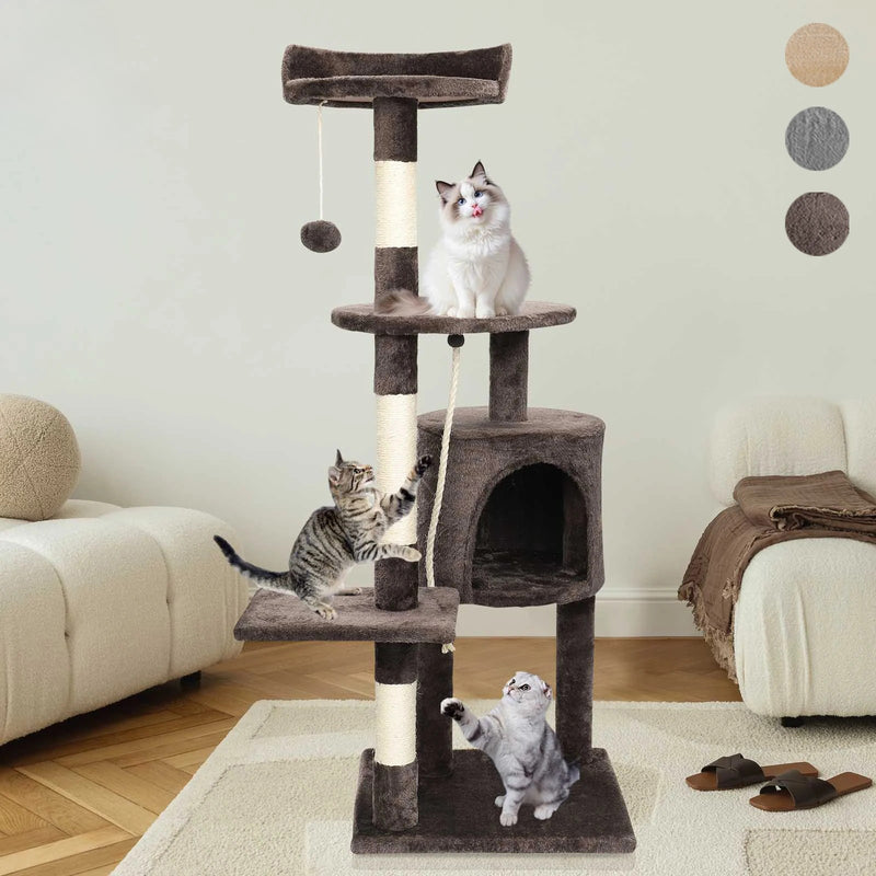 🐾 Árvore de Gato 112 cm – Torre Arranhador com Plataformas e Cama Confortável