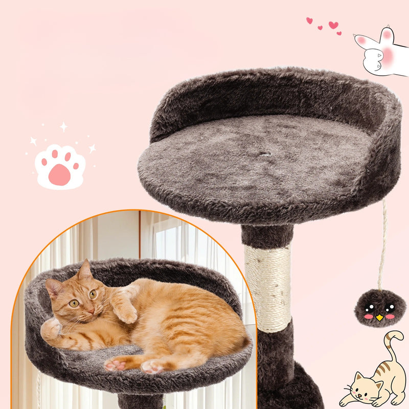 🐾 Árvore de Gato 112 cm – Torre Arranhador com Plataformas e Cama Confortável